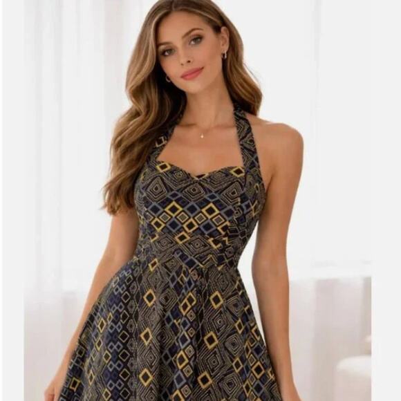 Anthropologie Dresses & Skirts - Anthropologie Edme & Esyllte Rhythmic Repetition Halter Dress Size 2